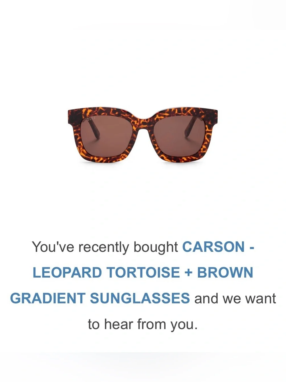Diff Eyewear. CARSON - LEOPARD TORTOISE + BROWN GRADIENT SUNGLASSES.